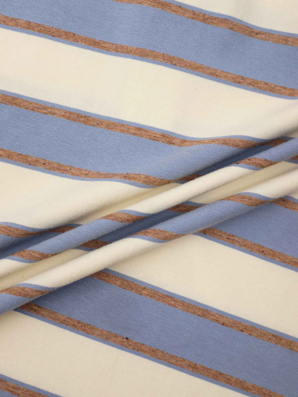 Wide Stripe Rugby T-Shirt-Light Blue Stripe