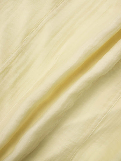 High V Neck Blouse-Cream