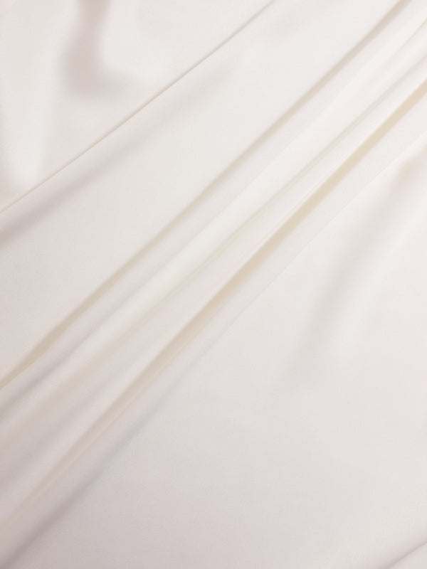 Faux Satin Micro Stitch Blouse-Cream