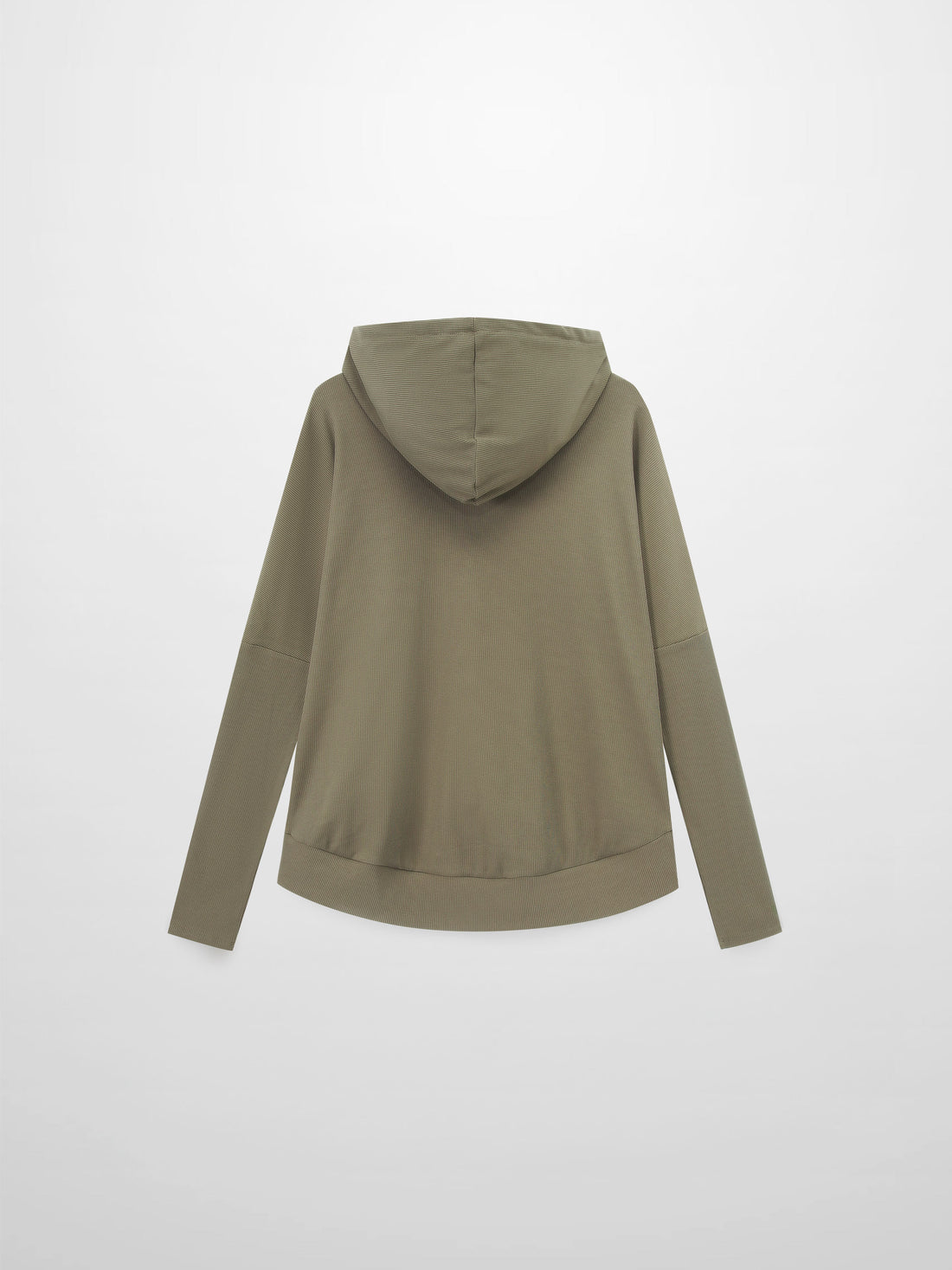 Ribbed Half Zip Hoodie Tee-Camouflage Green