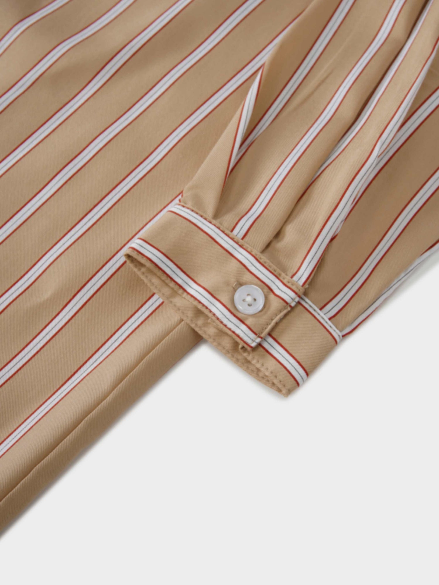 Oversized Shirtdress-Camel/White