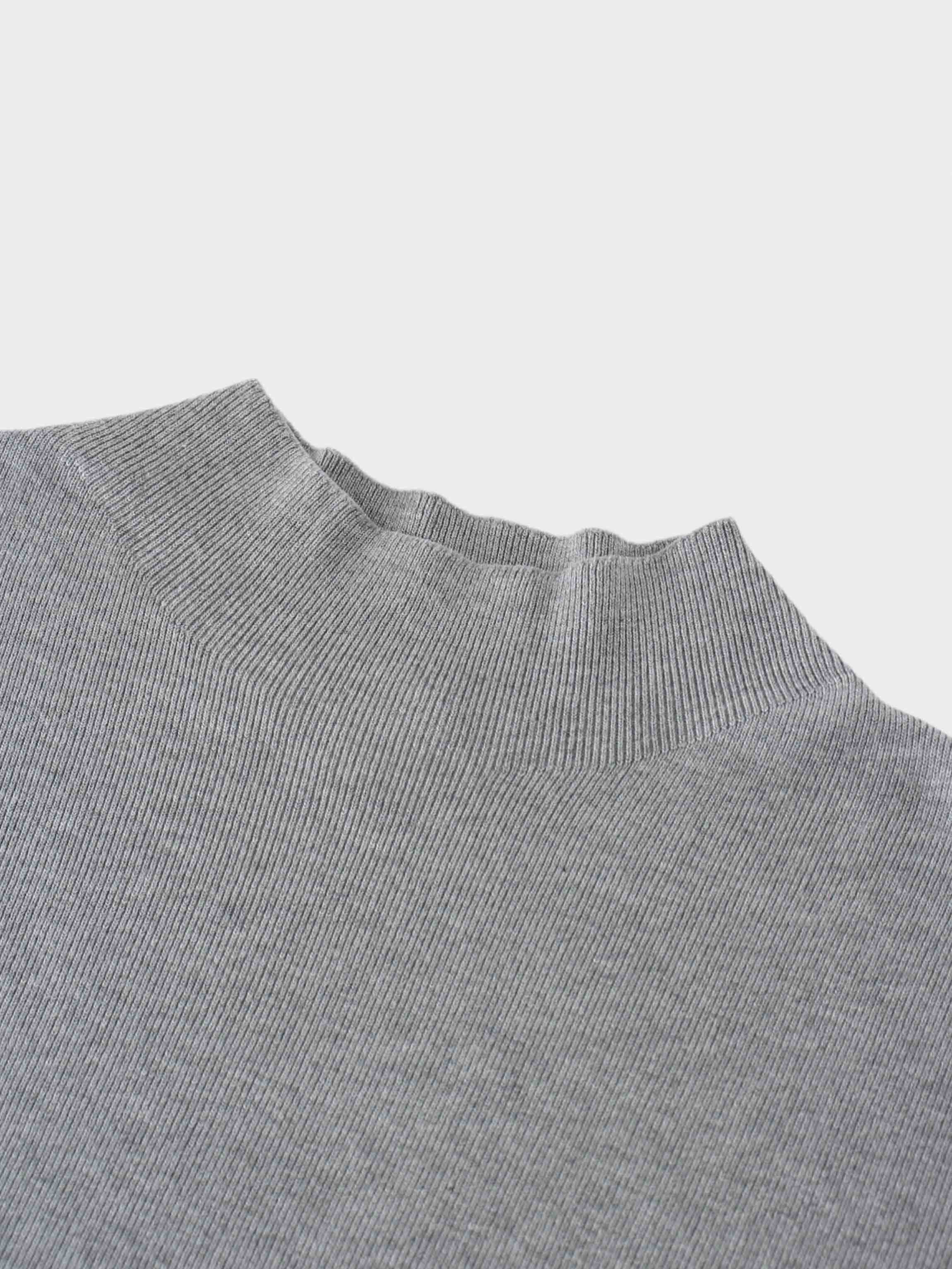 Oversized Soft Knit Sweater-Heathered Grey