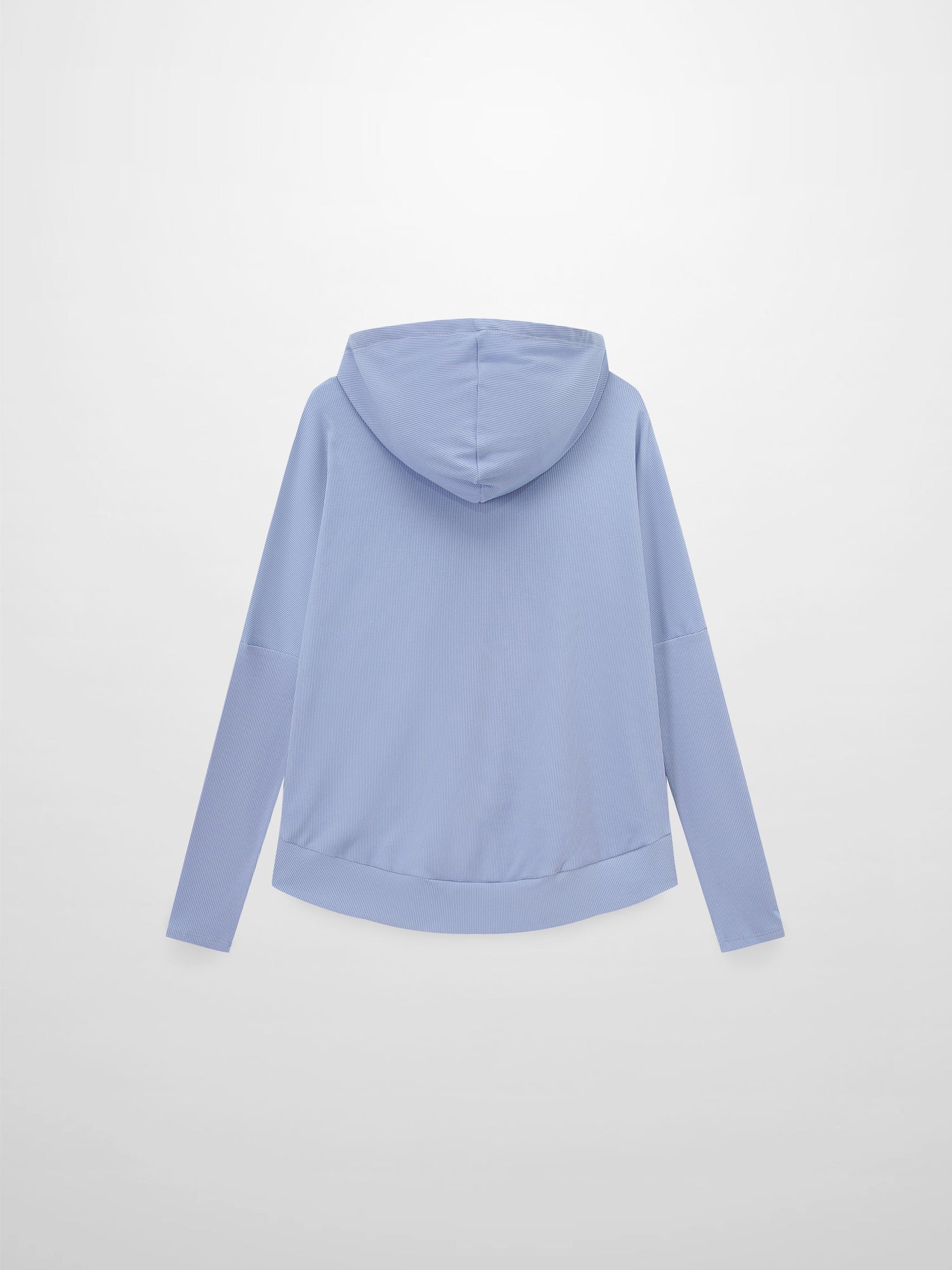 Ribbed Half Zip Hoodie Tee-Sky Blue