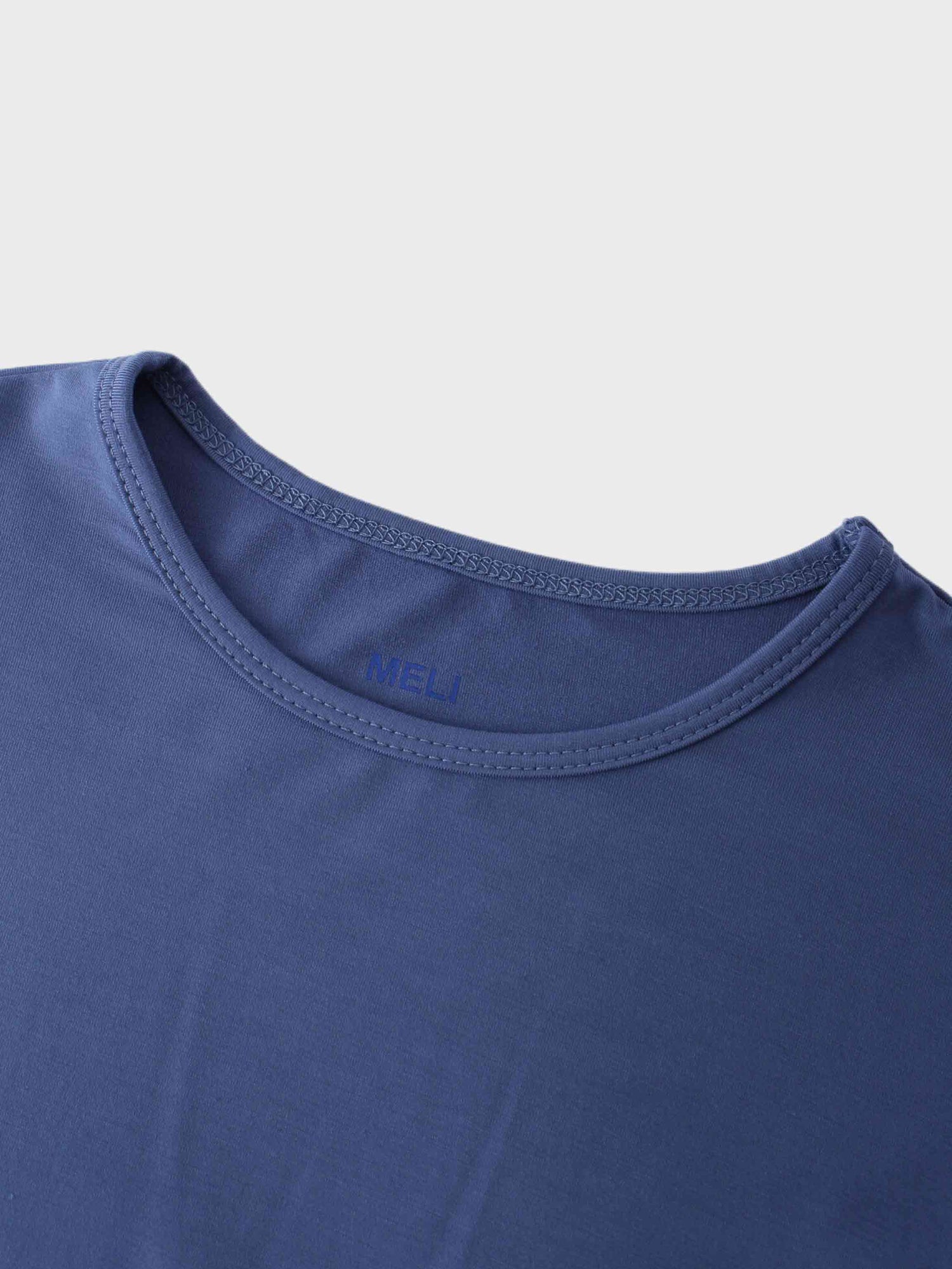 Camiseta con lazo cruzado-Azul denim