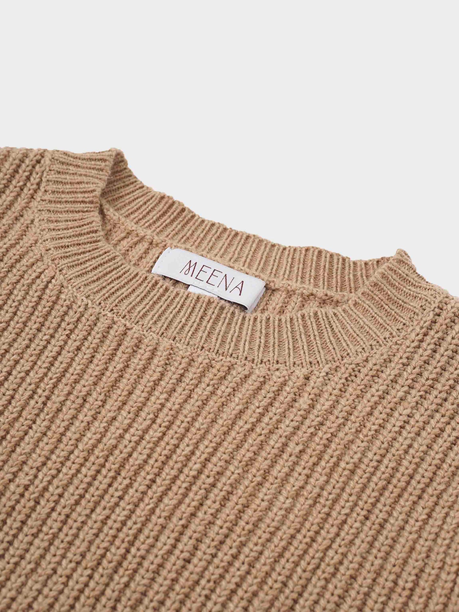Puff Sleeve Sweater-Tan