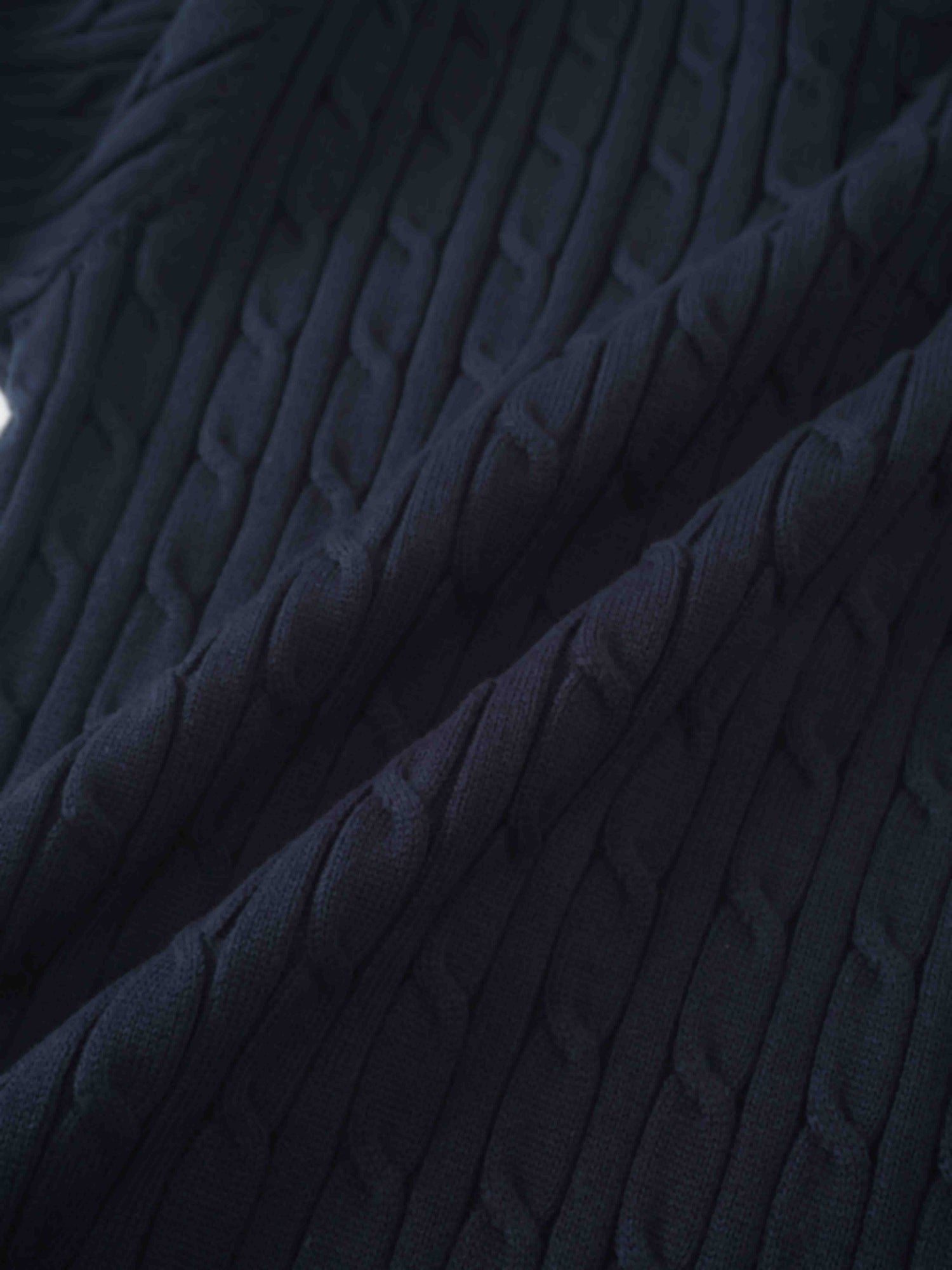 Logo Cable Sweater-Navy/Hunter Green