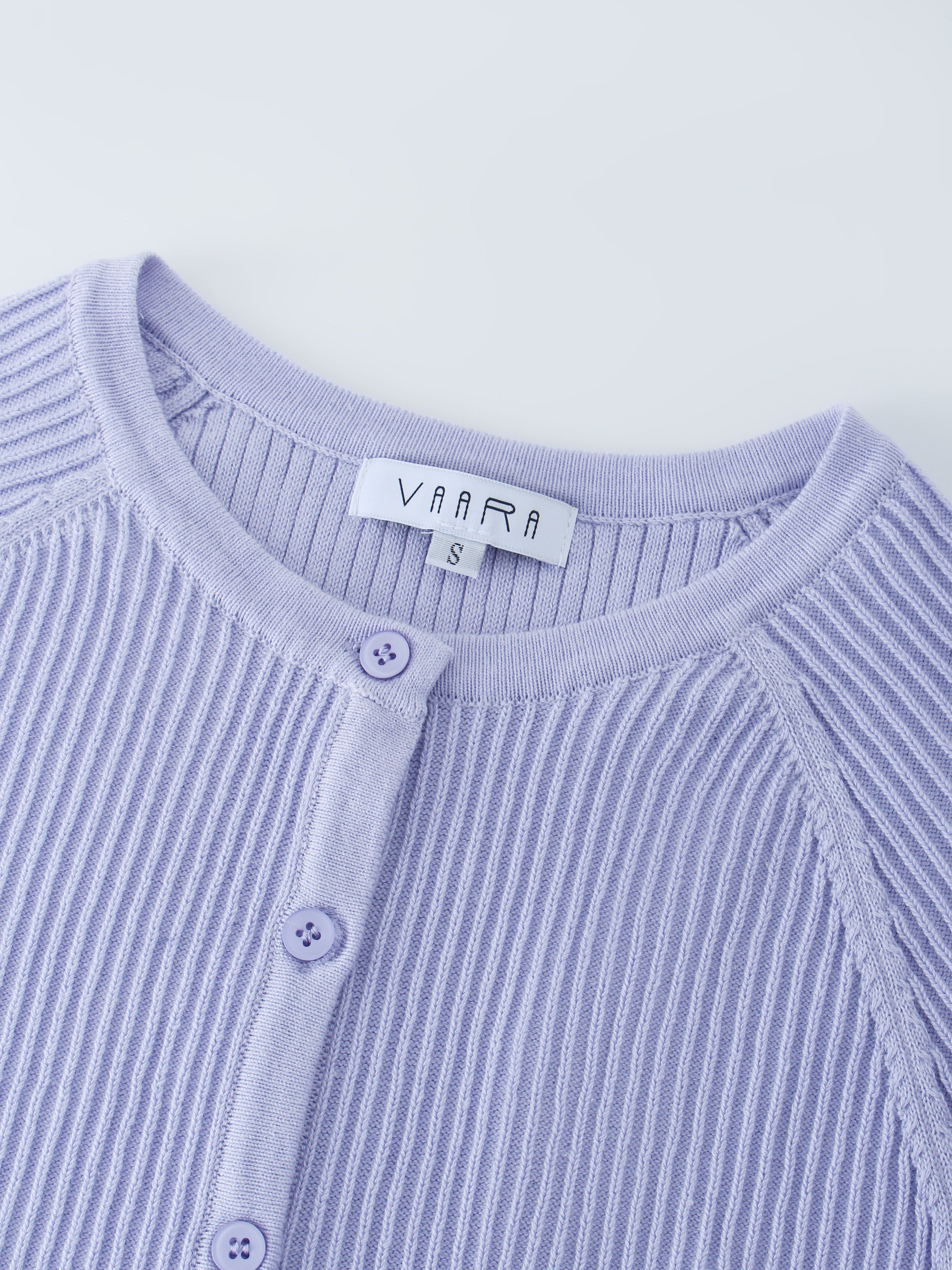 Ribbed Knit Cardigan-Lavender