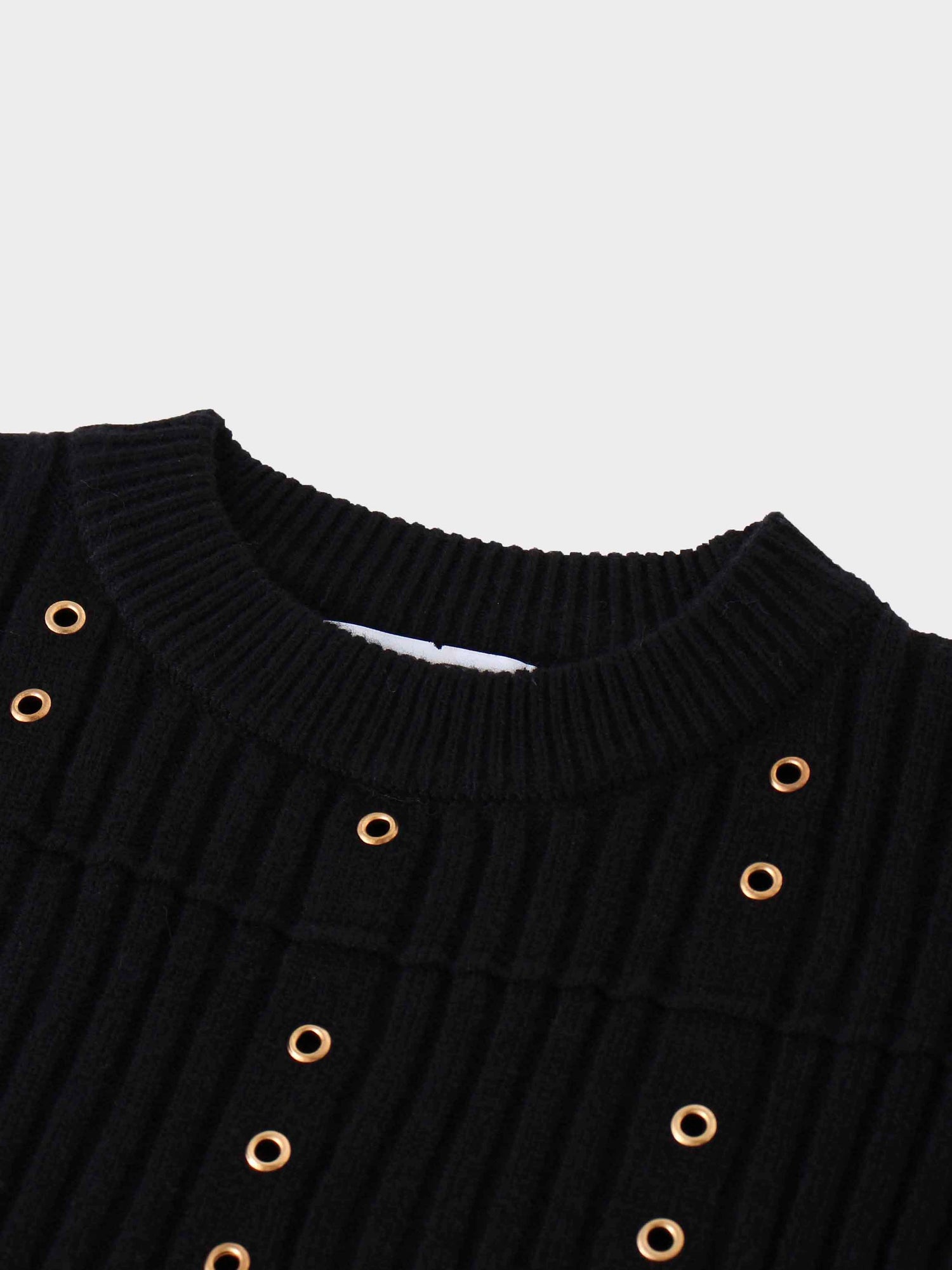 Grommet Sweater-Black