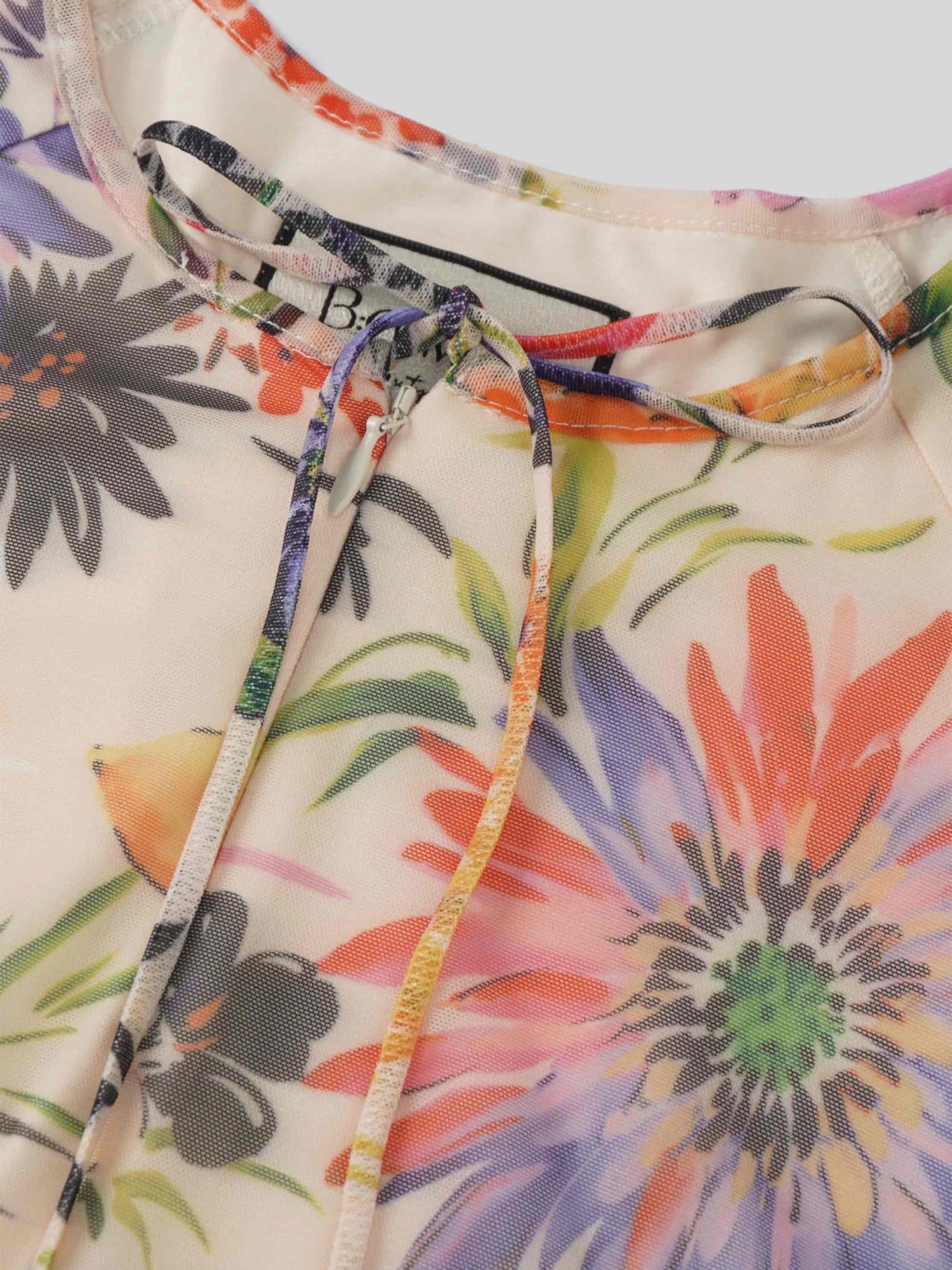 Mesh Tiered Dress-Spring Floral