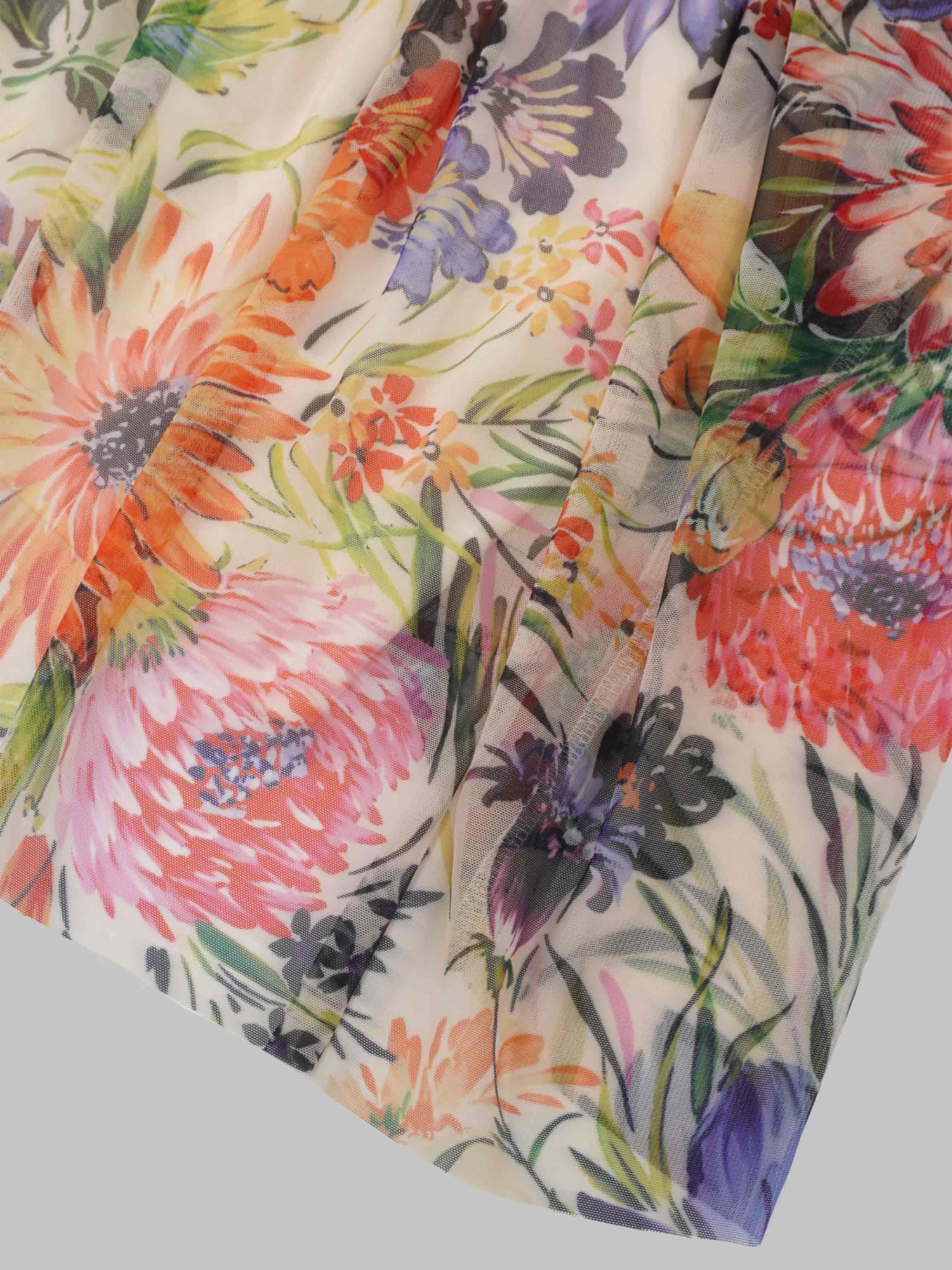 Mesh Tiered Dress-Spring Floral