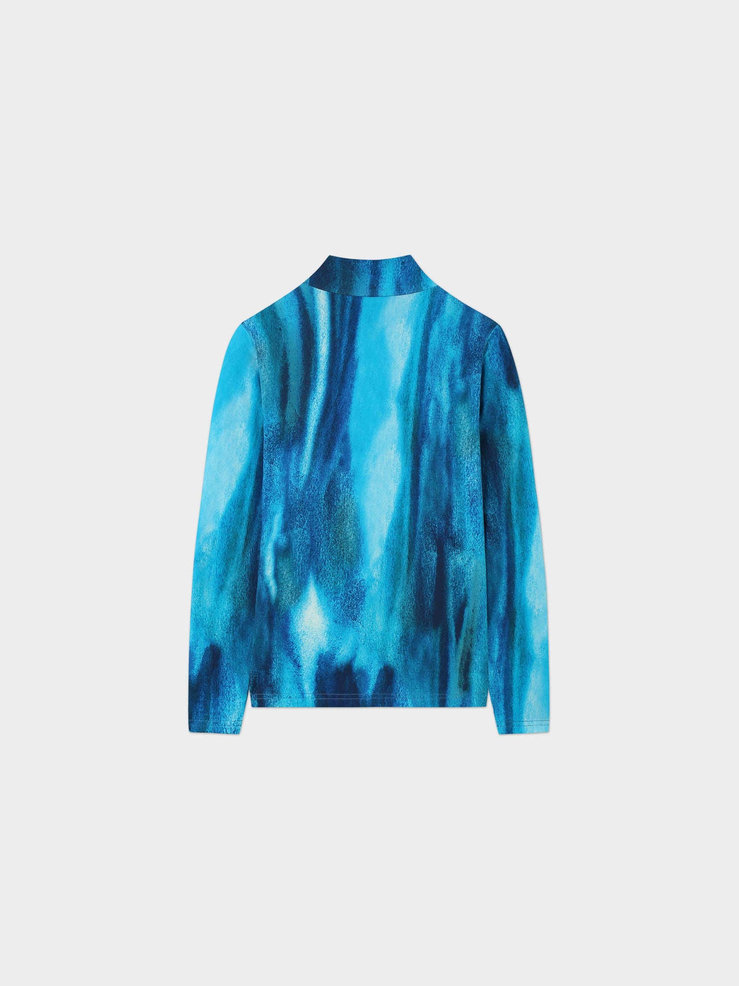 Printed Modal Turtleneck-Blue Ombre