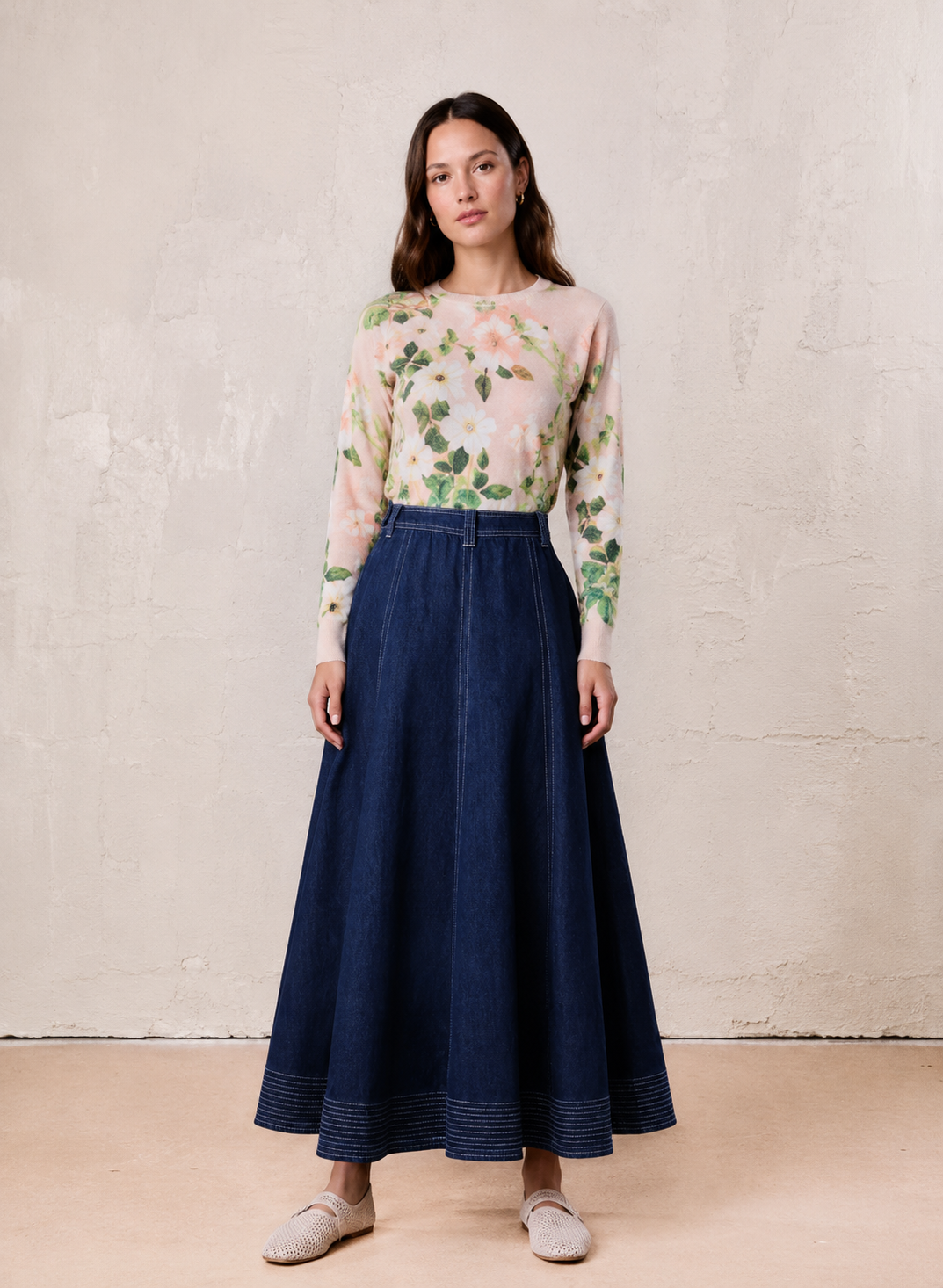Printed Sweater-Cream Pop Floral
