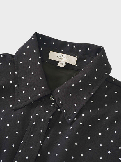 Linda Dress-Black and White Polka Dot