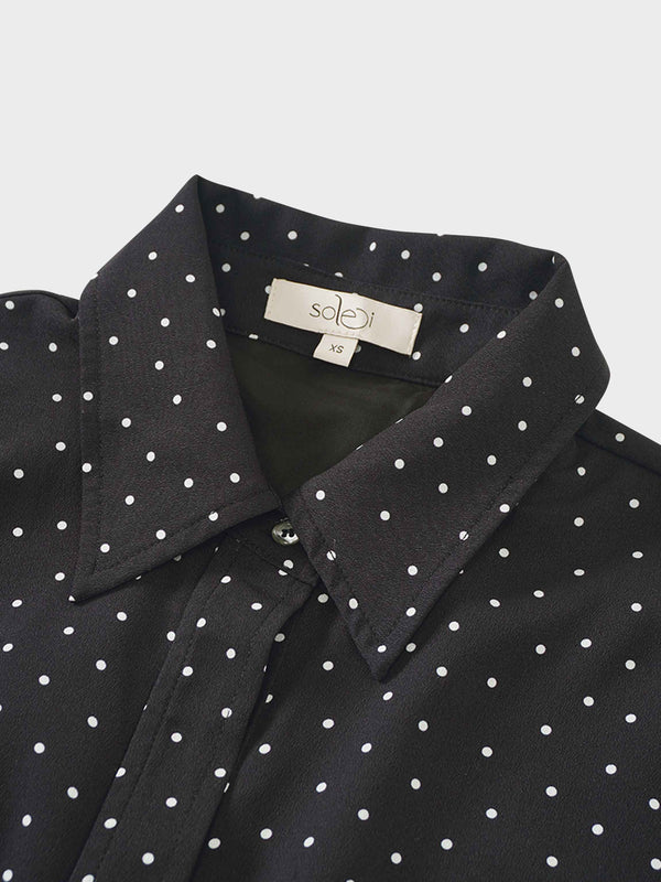 Linda Dress-Black and White Polka Dot