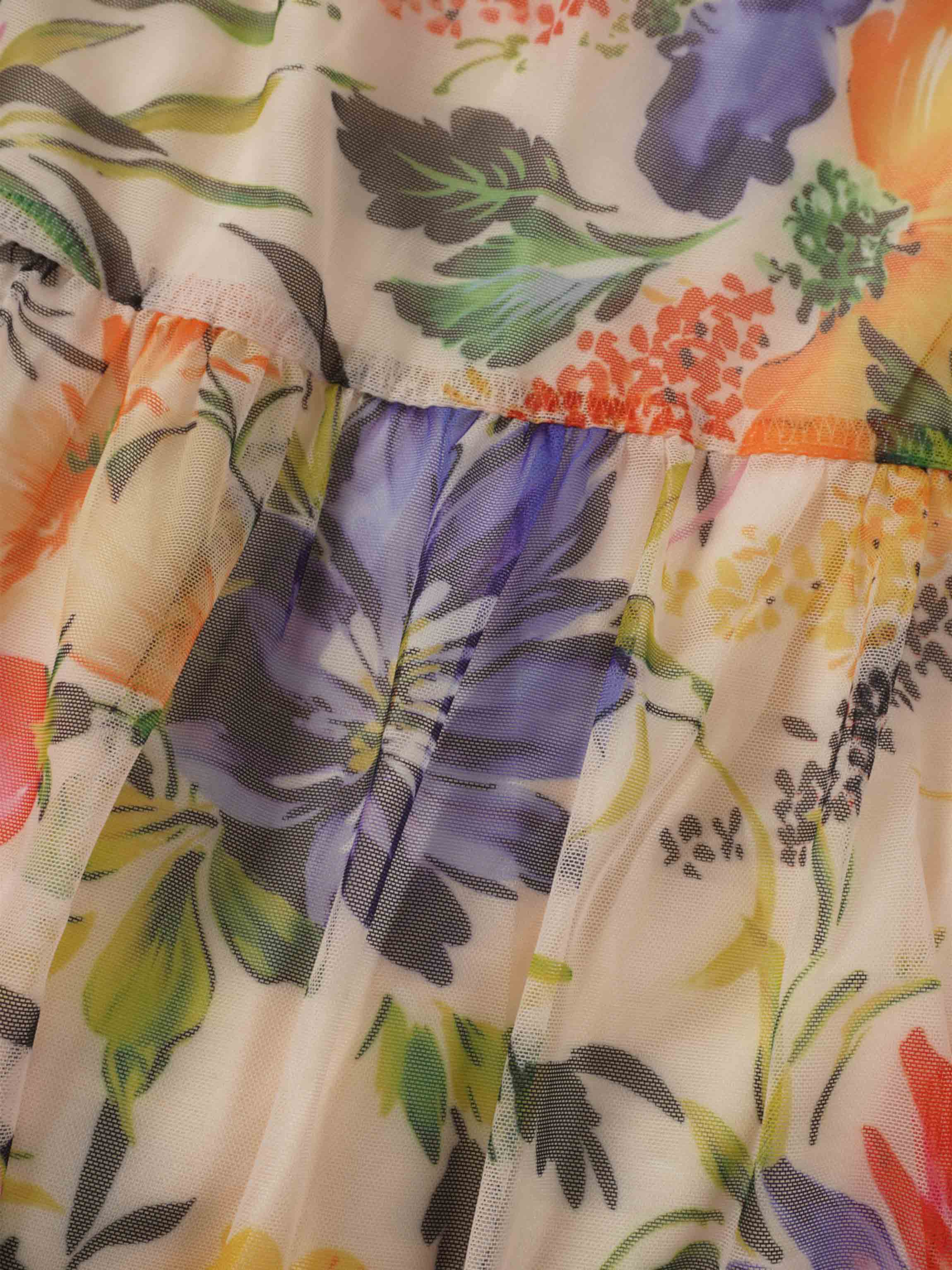 Mesh Tiered Dress-Spring Floral