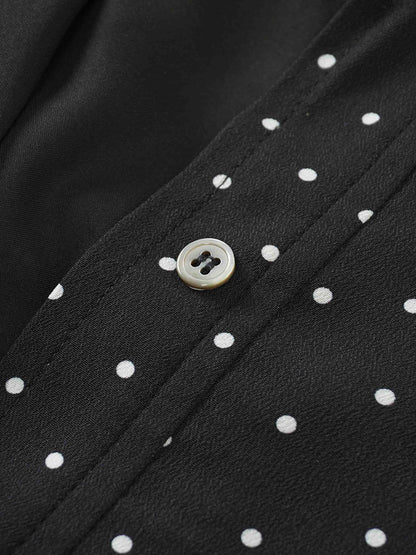 Linda Dress-Black and White Polka Dot