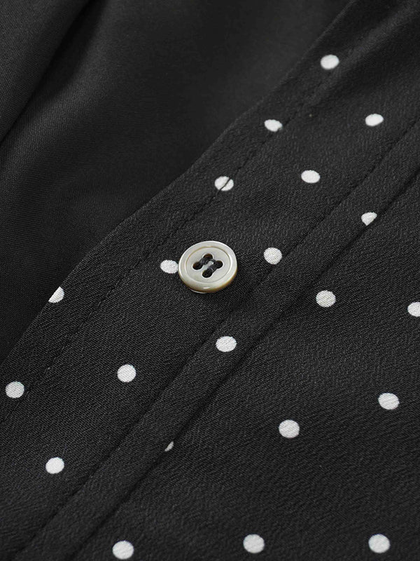 Linda Dress-Black and White Polka Dot