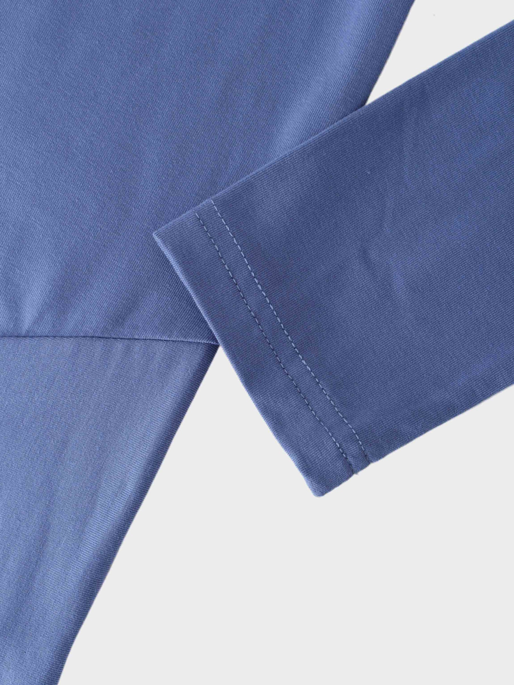 Camiseta con lazo cruzado-Azul denim