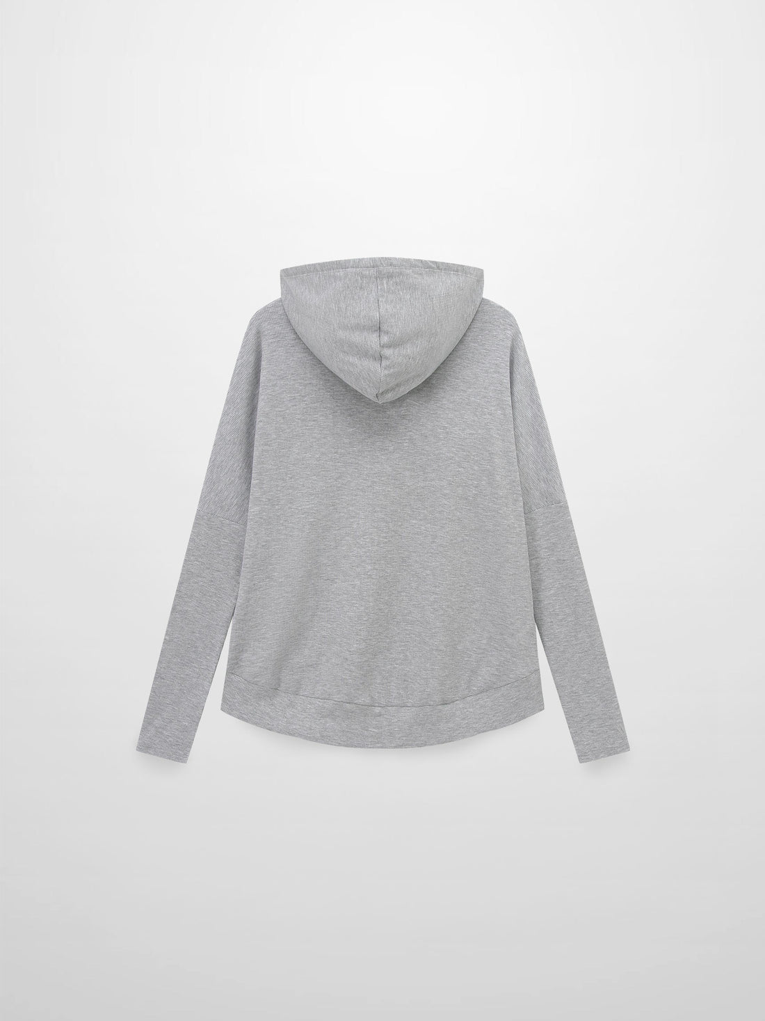 Ribbed Half Zip Hoodie Tee-Grey