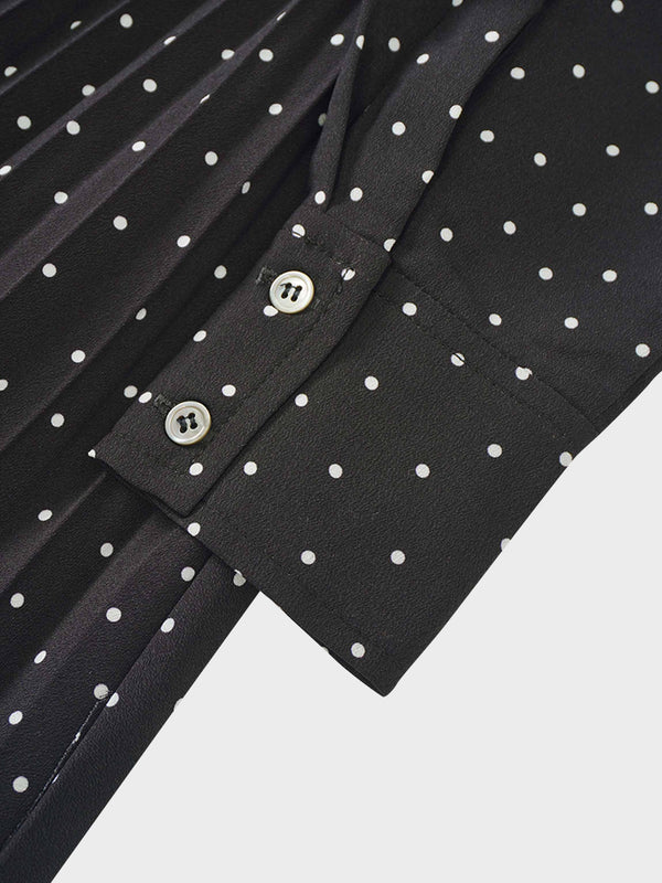 Linda Dress-Black and White Polka Dot