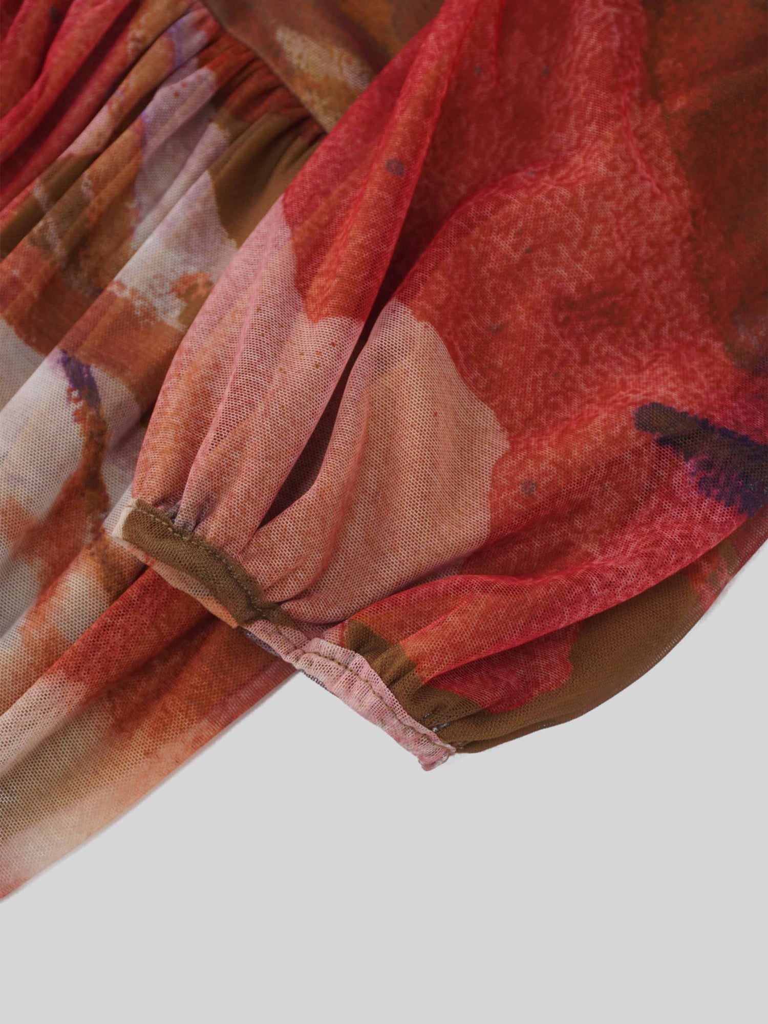 Mesh Tiered Dress-Watercolor Floral