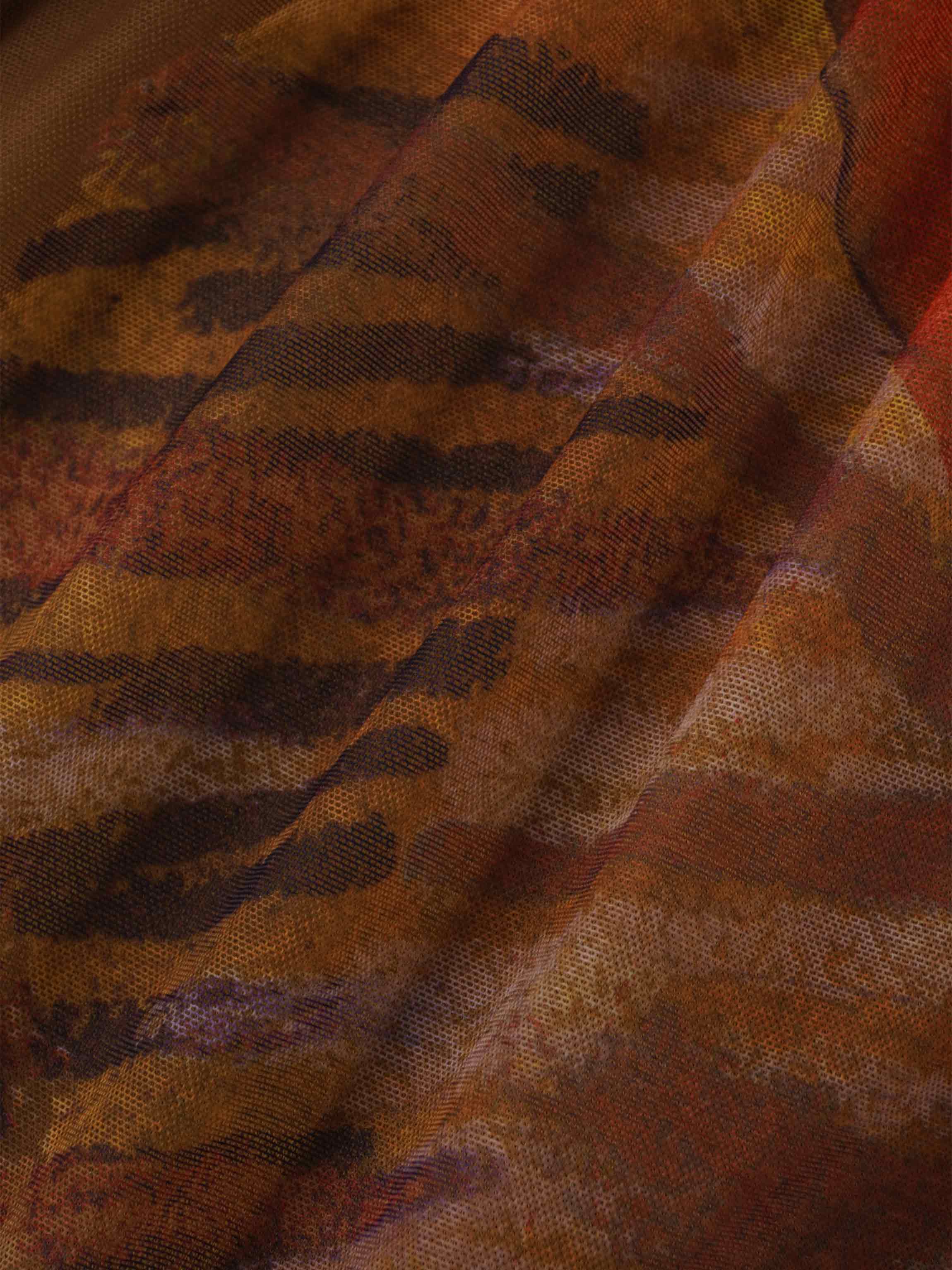 Mesh Tiered Dress-Watercolor Floral