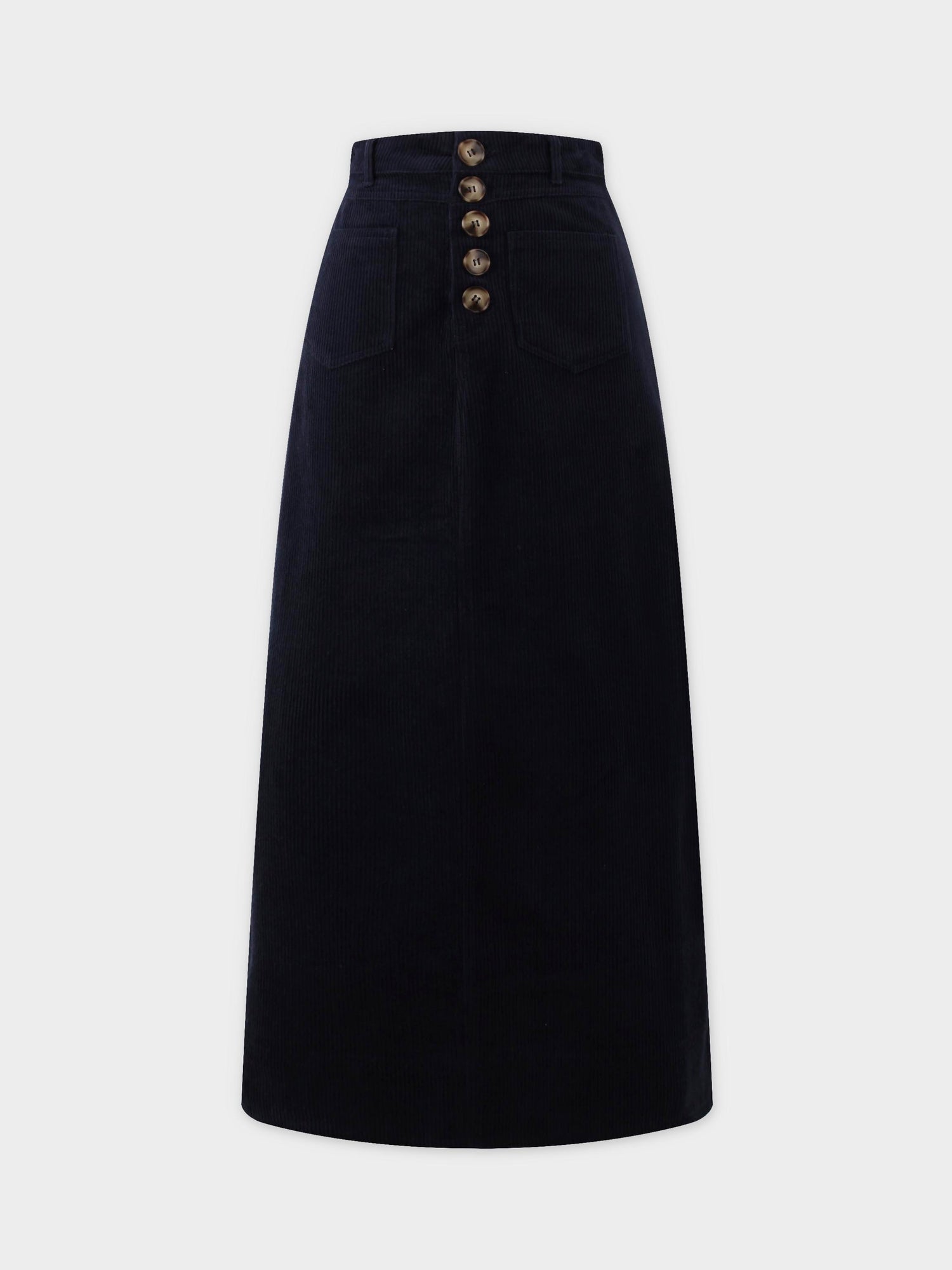 Straight Pocket Skirt-Navy