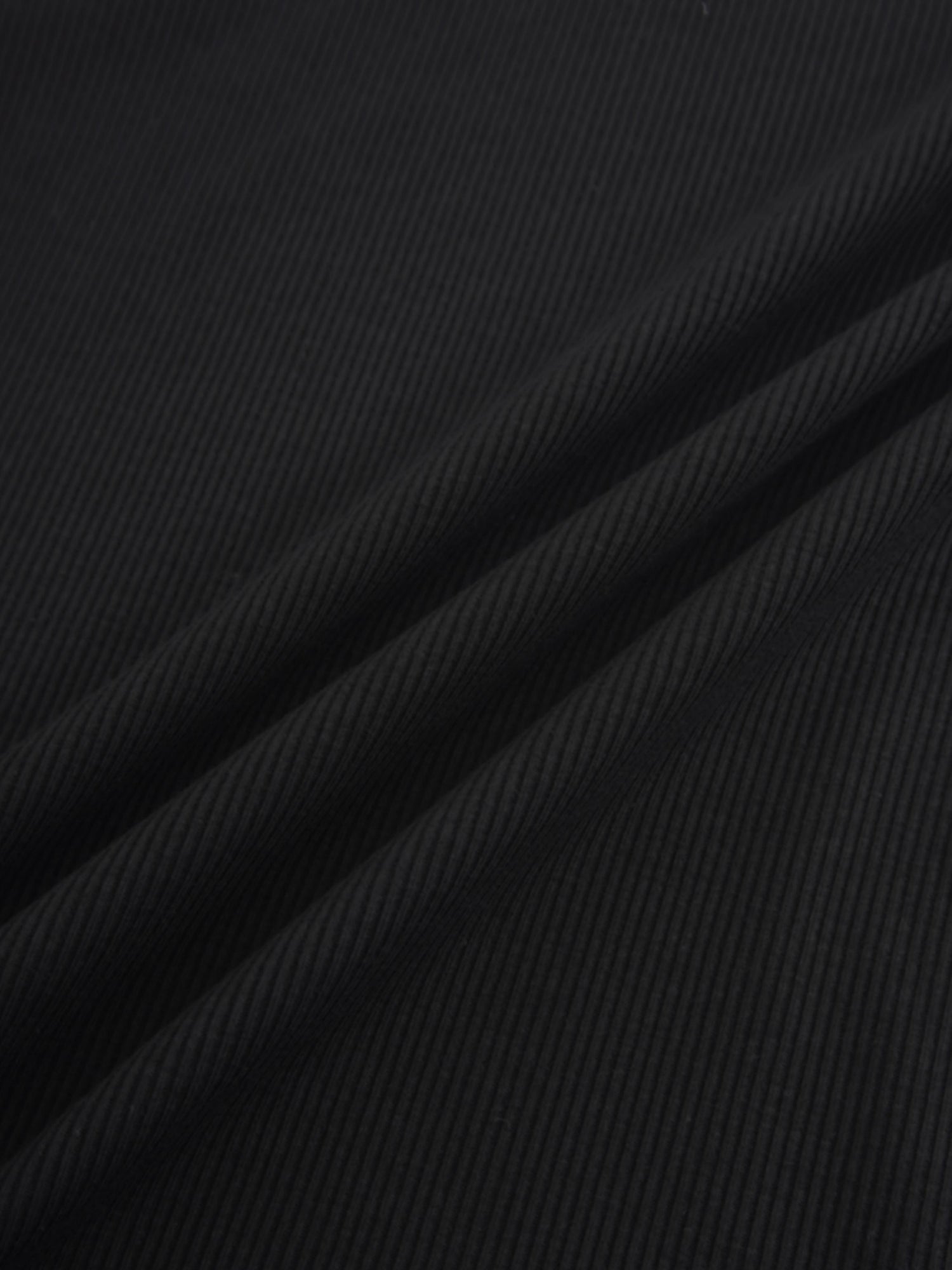 Cross Stitch Ribbed T-Shirt-Black