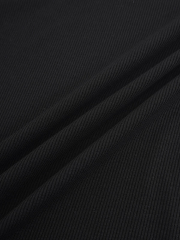 Cross Stitch Ribbed T-Shirt-Black