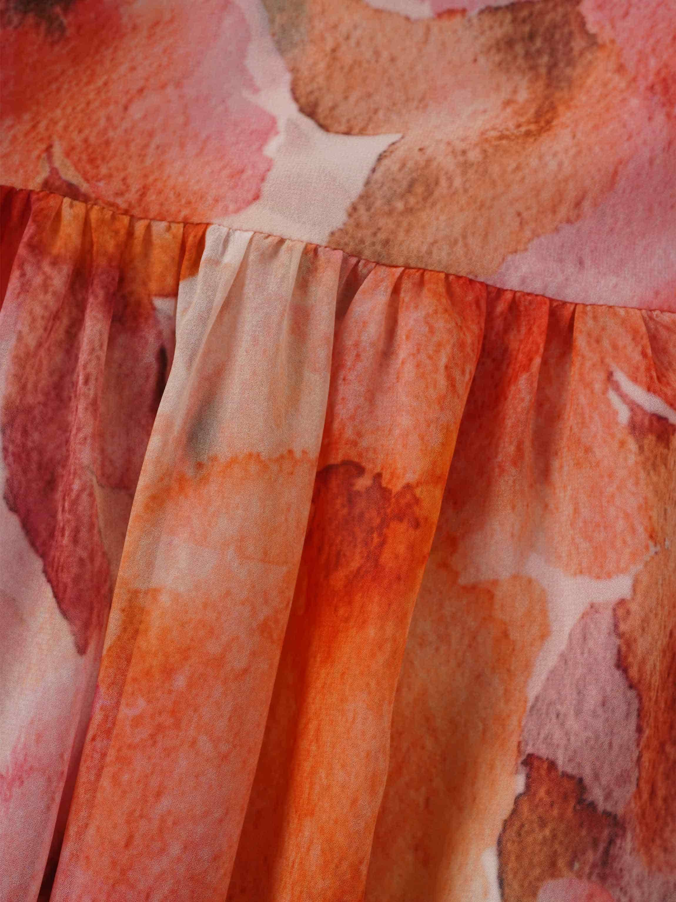 Asymmetrical Hem Dress-Spring Flowers