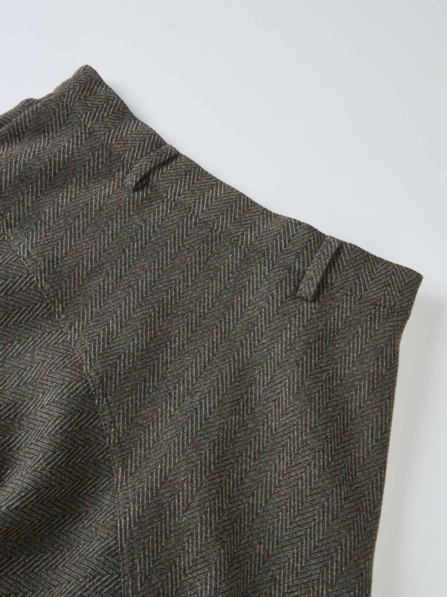 Curved Seam Full Skirt - Multi Herringbone