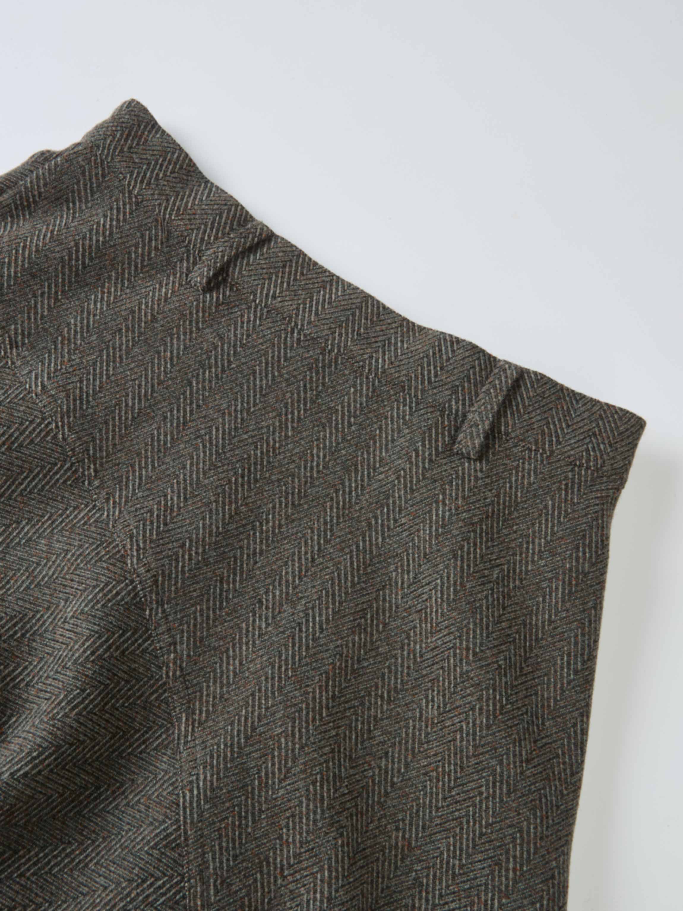 Curved Seam Full Skirt - Multi Herringbone