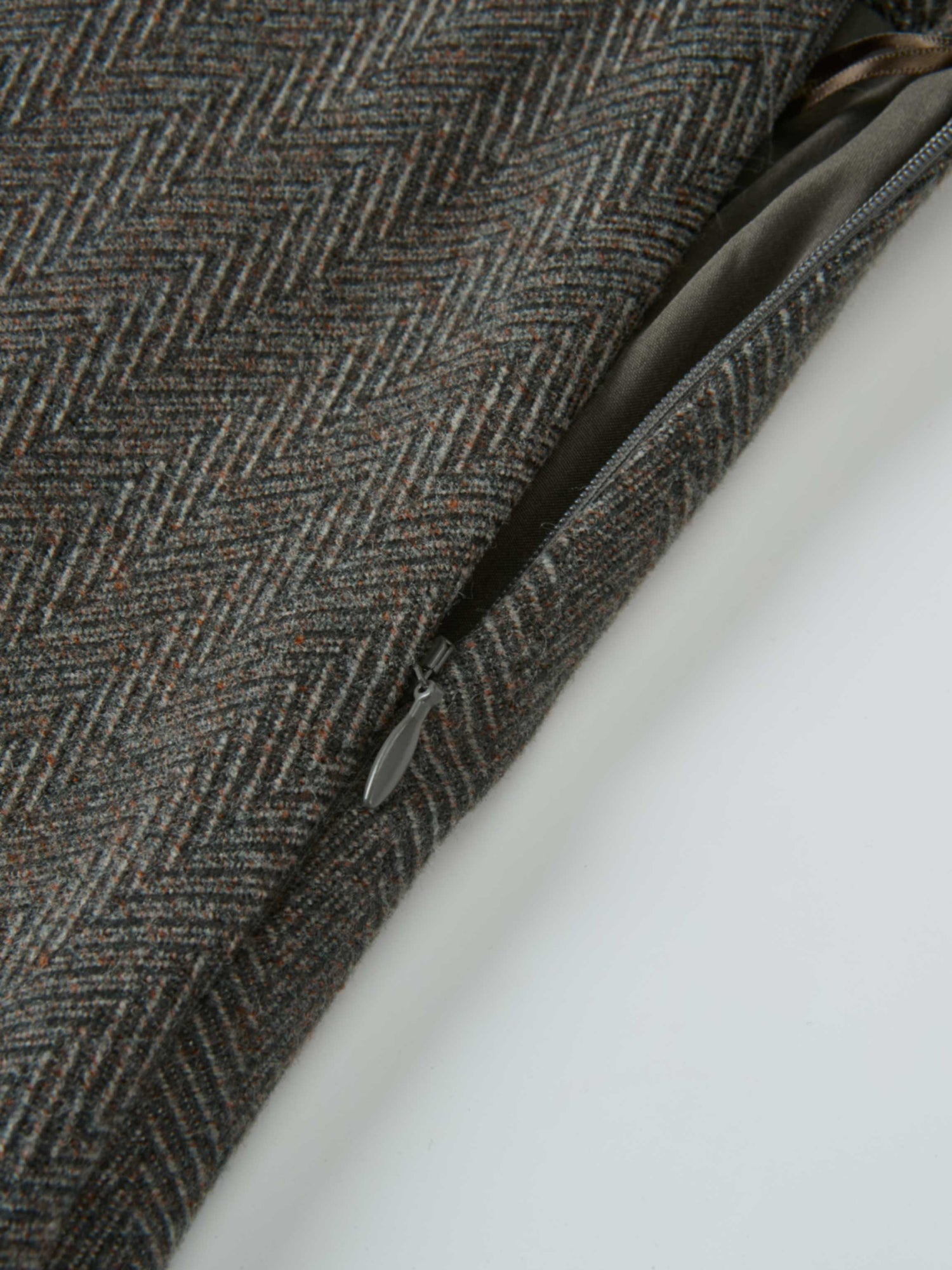 Curved Seam Full Skirt - Multi Herringbone