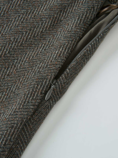 Curved Seam Full Skirt - Multi Herringbone