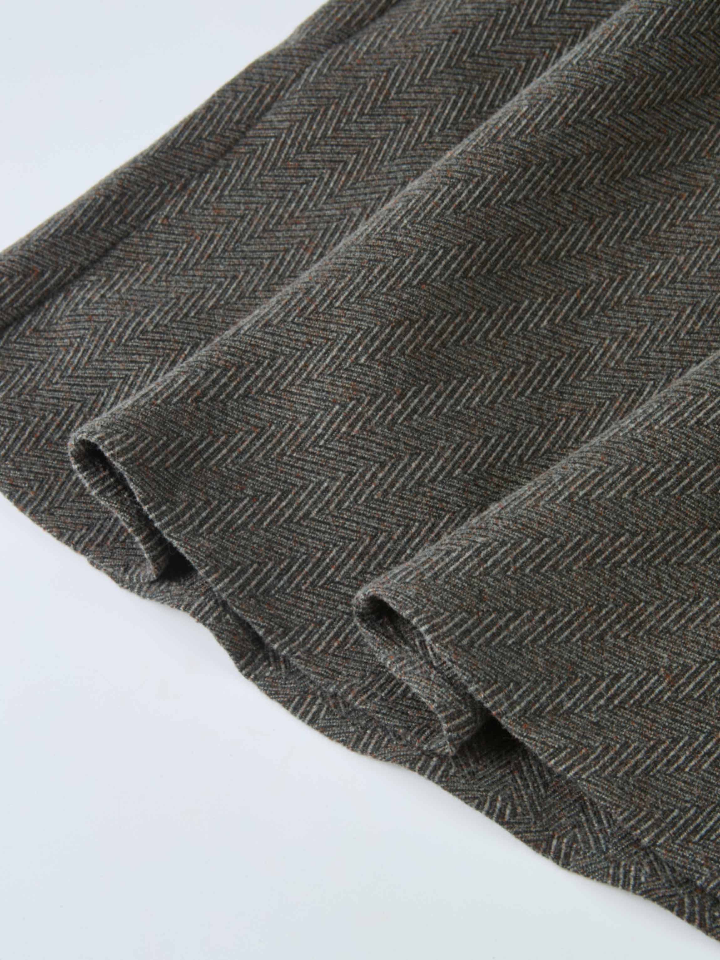 Curved Seam Full Skirt - Multi Herringbone