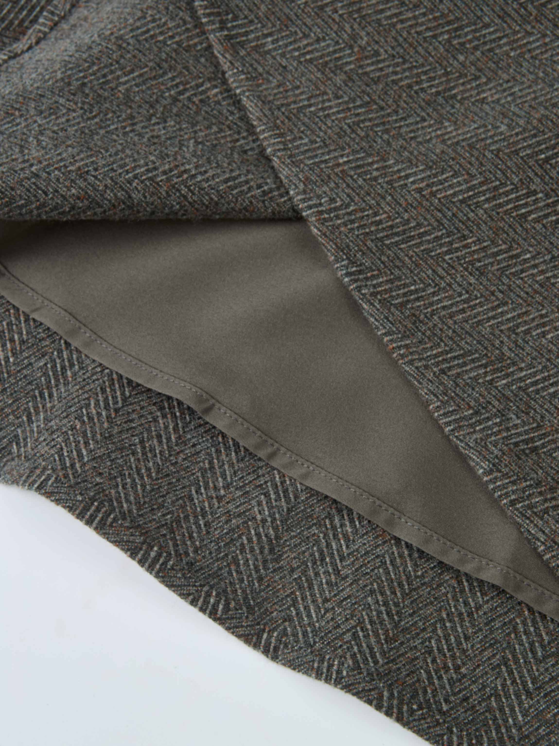 Curved Seam Full Skirt - Multi Herringbone