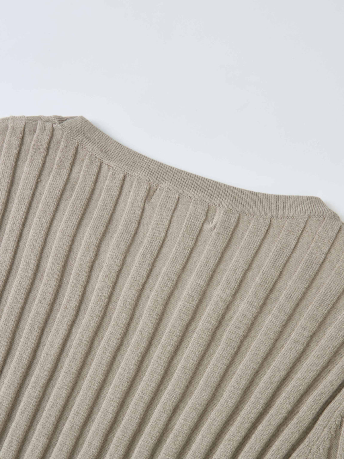 Ribbed Crew Neck Sweater - Light Mocha