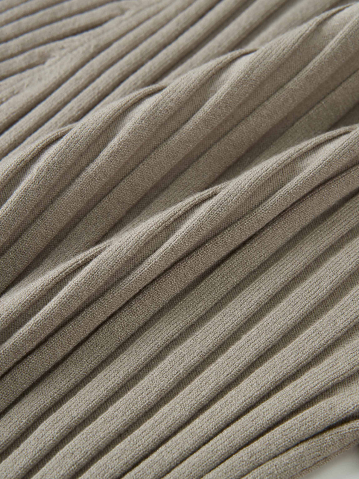 Ribbed Crew Neck Sweater - Light Mocha