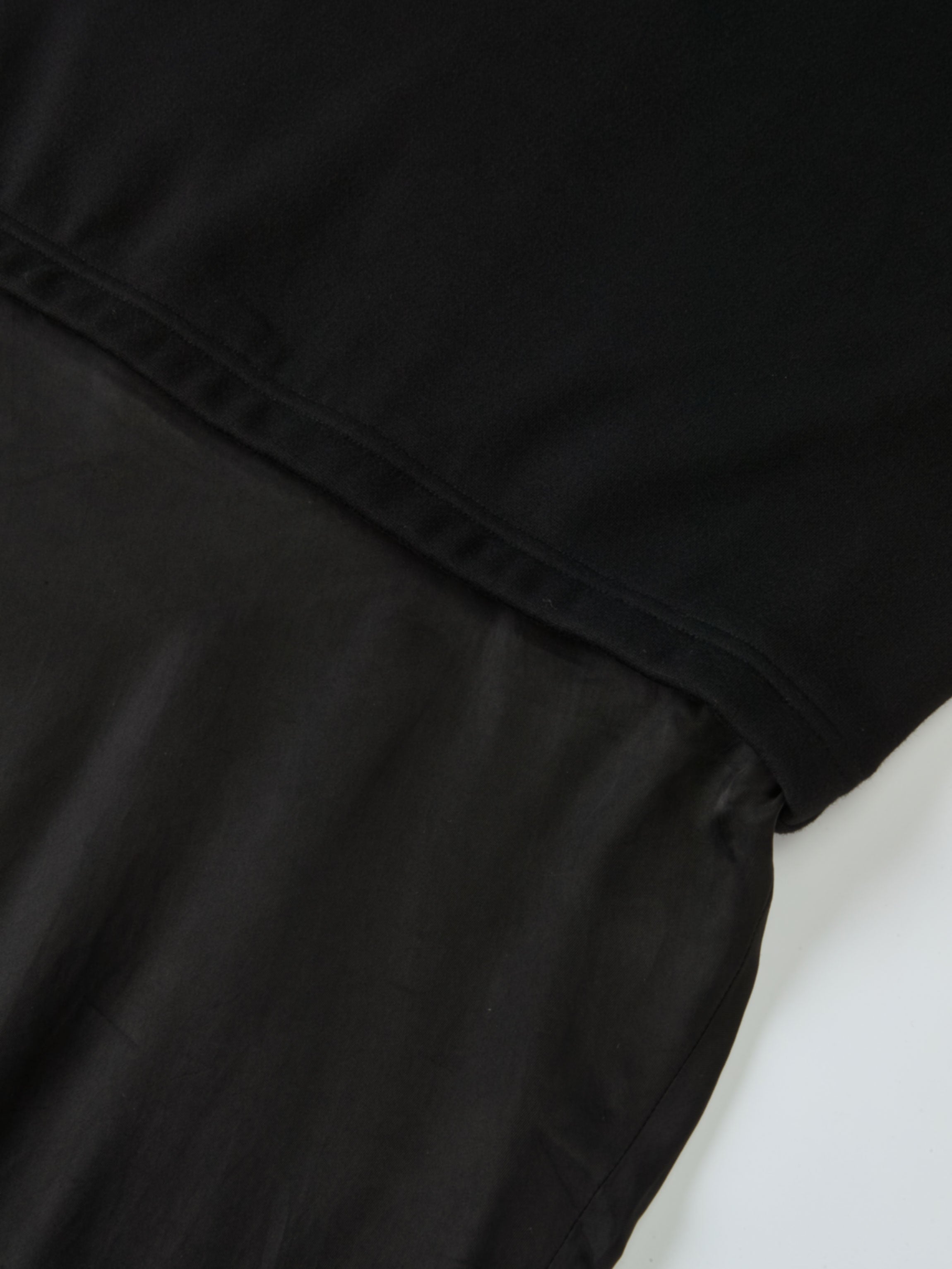 Cupro Bottom Sweatshirt Dress-Black