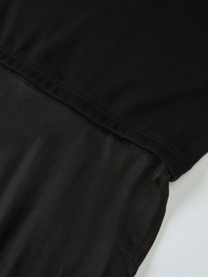 Cupro Bottom Sweatshirt Dress-Black