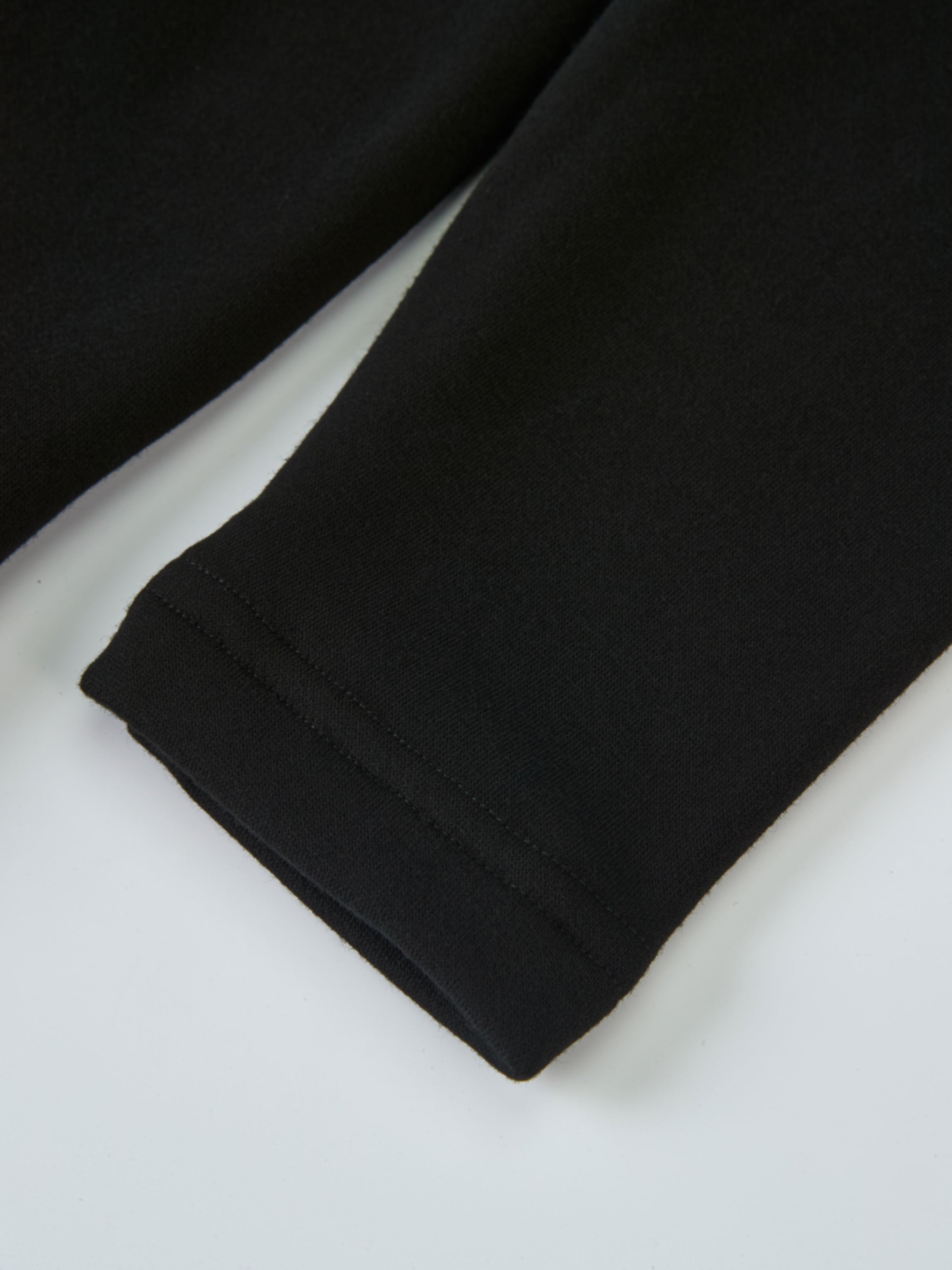 Cupro Bottom Sweatshirt Dress-Black