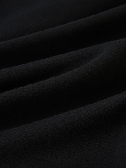 Cupro Bottom Sweatshirt Dress-Black