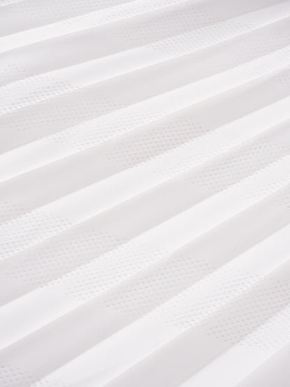 Perforated Pleated Skirt-White