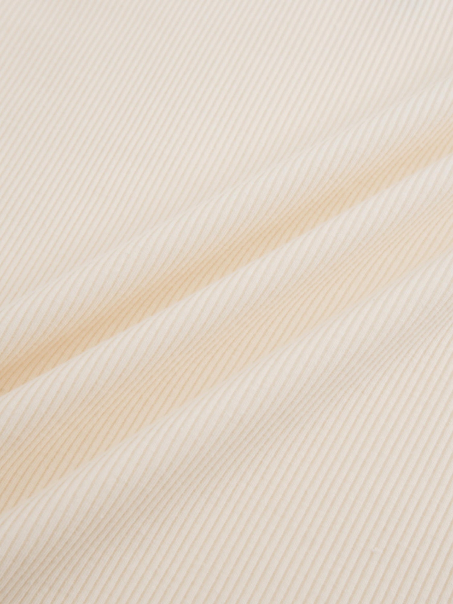 Cross Stitch Ribbed T-Shirt-Cream