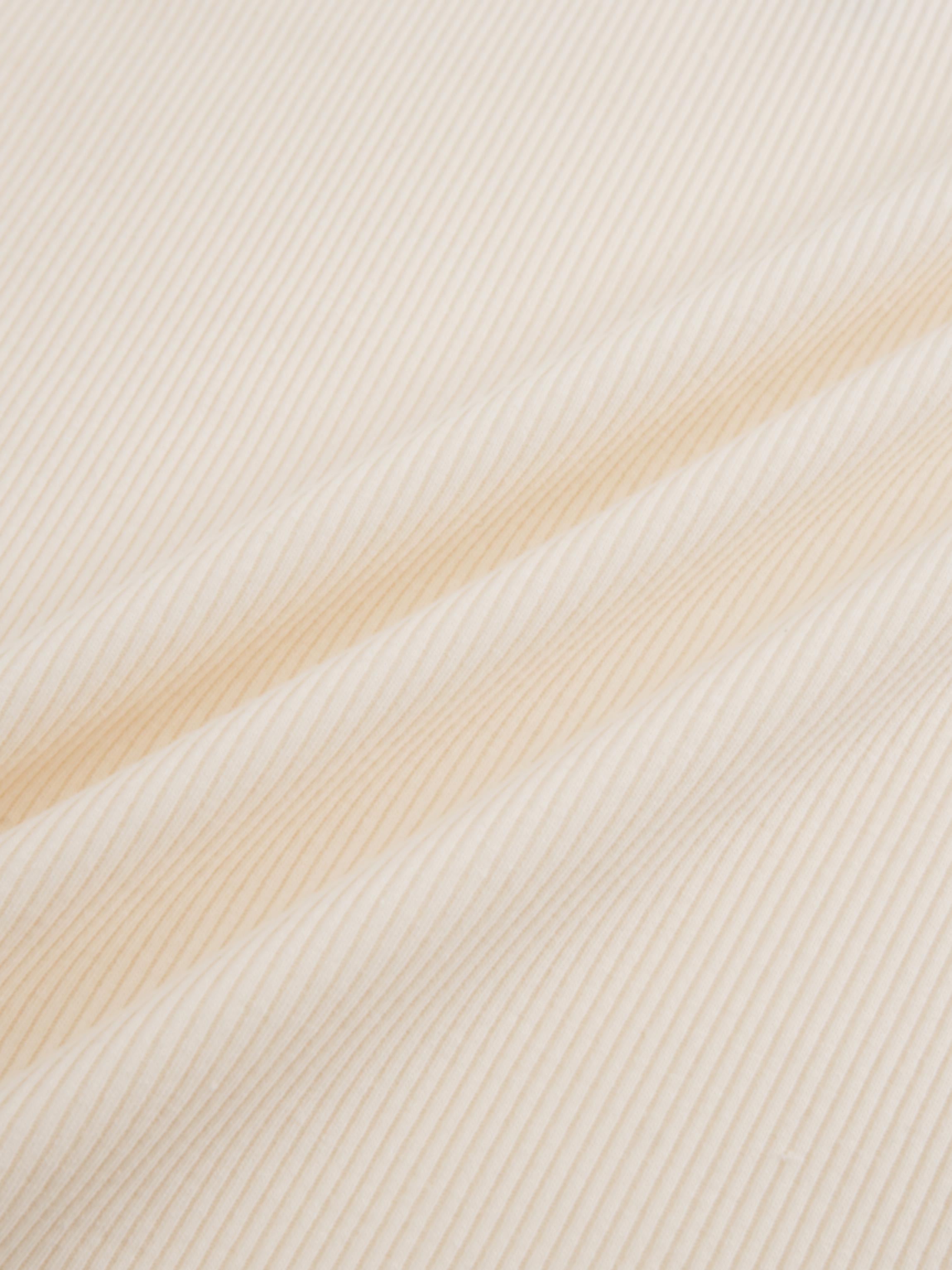 Cross Stitch Ribbed T-Shirt-Cream