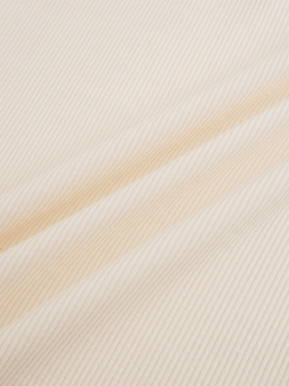 Cross Stitch Ribbed T-Shirt-Cream