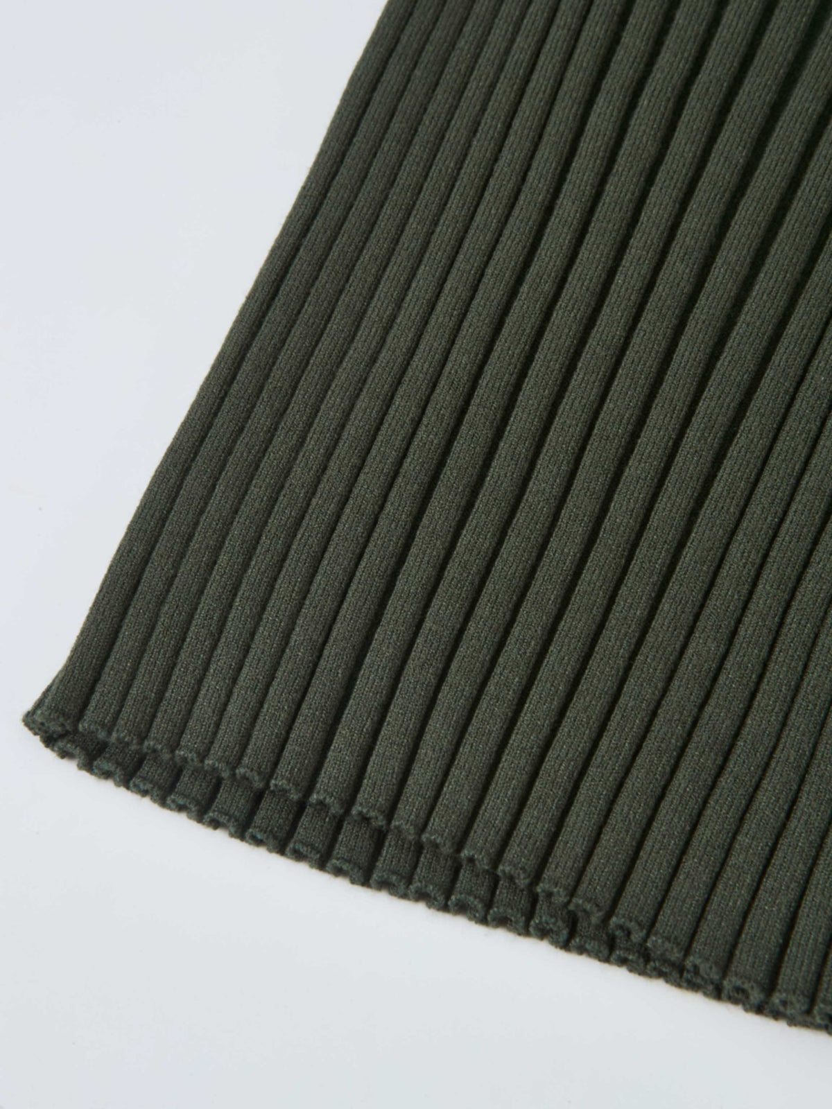 Ribbed Crew Neck Sweater - Green