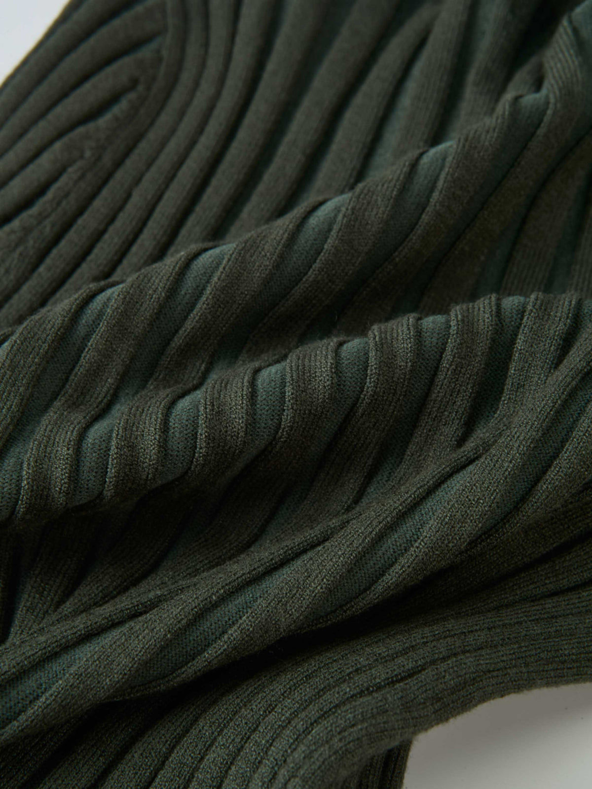 Ribbed Crew Neck Sweater - Green
