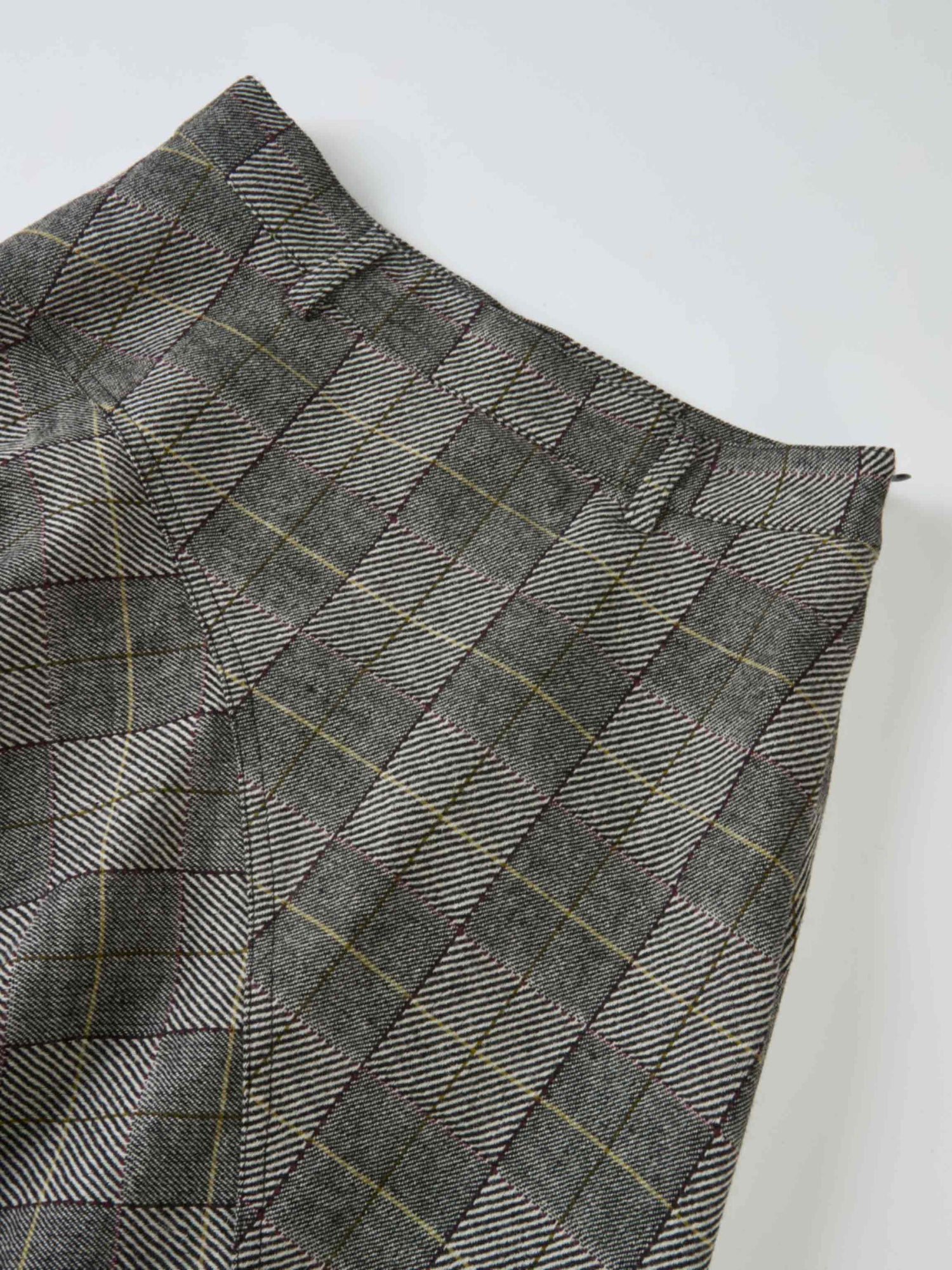 Curved Seam Full Skirt - Boxed Plaid