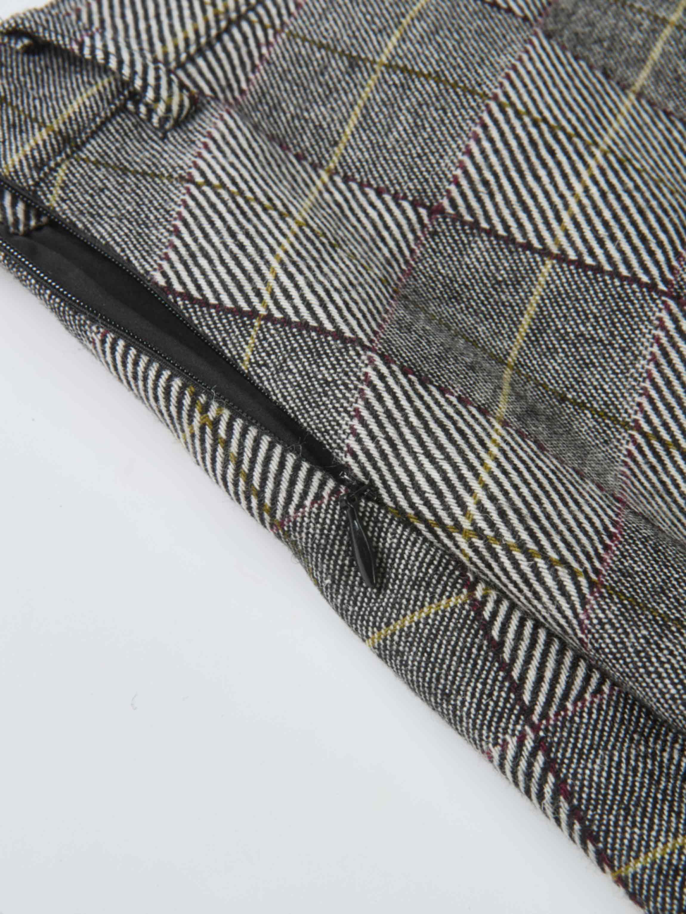 Curved Seam Full Skirt - Boxed Plaid